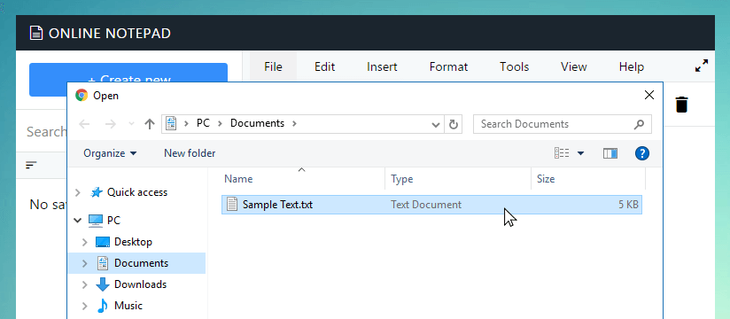 Open file dialog in Fatas